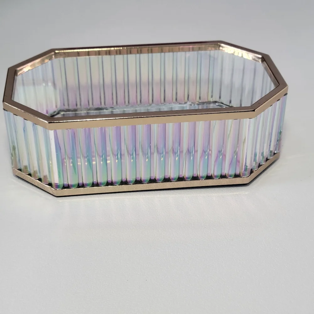 Bath And Body Works Iridescent Tray With Gold Trim